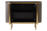 Dervio Grey Two Door Sideboard with Black Marble Top - Bargainia.com - 5018705991023