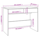 Desk Grey Sonoma 101x50x76.5 cm Engineered Wood - Bargainia.com - 