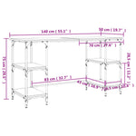 Desk Grey Sonoma 140x50x75 cm Metal and Engineered Wood - Bargainia.com - 