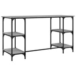 Desk Grey Sonoma 140x50x75 cm Metal and Engineered Wood - Bargainia.com - 