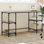 Desk Grey Sonoma 140x50x75 cm Metal and Engineered Wood - Bargainia.com - 