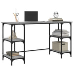 Desk Grey Sonoma 140x50x75 cm Metal and Engineered Wood - Bargainia.com - 