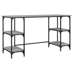 Desk Grey Sonoma 140x50x75 cm Metal and Engineered Wood - Bargainia.com - 