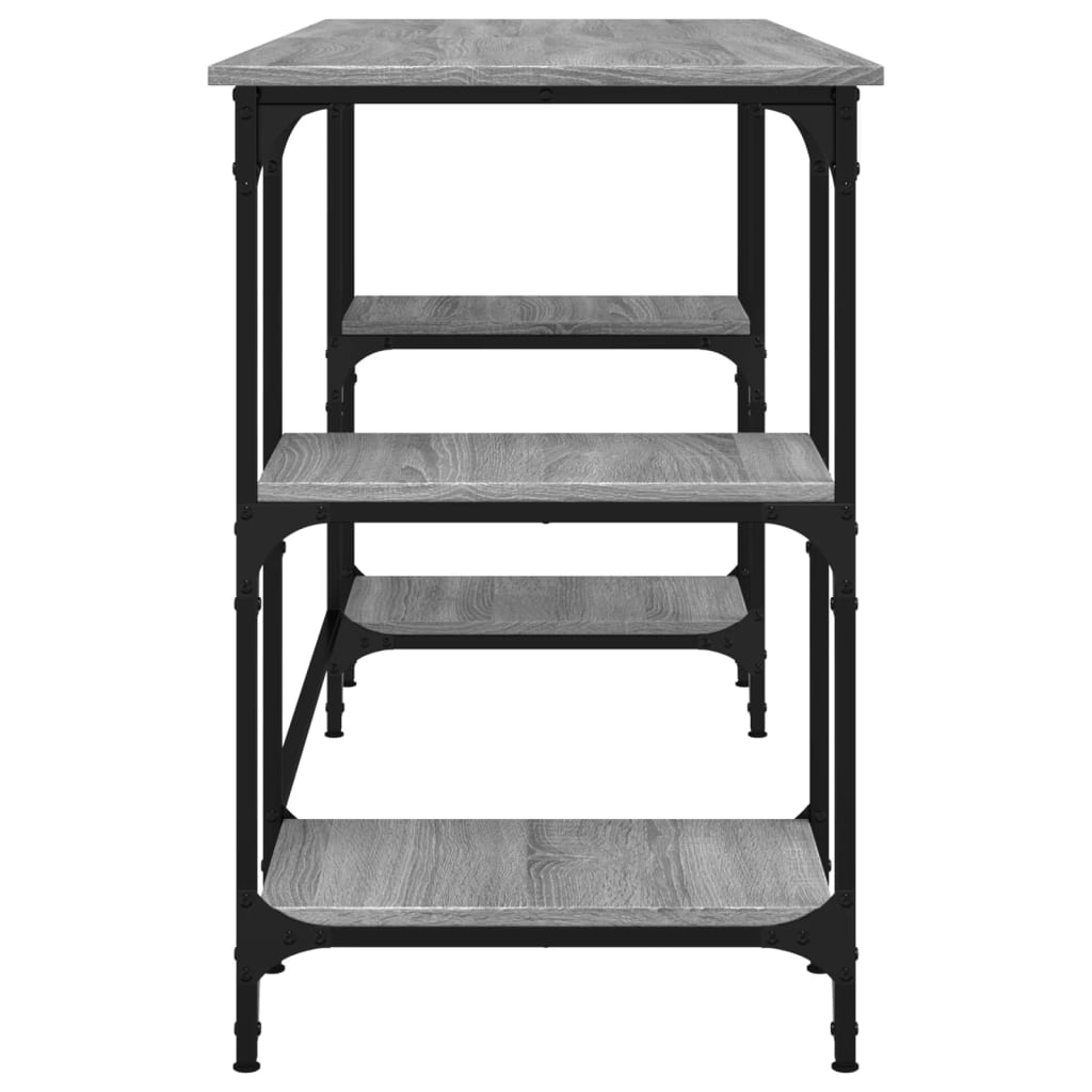 Desk Grey Sonoma 140x50x75 cm Metal and Engineered Wood - Bargainia.com - 