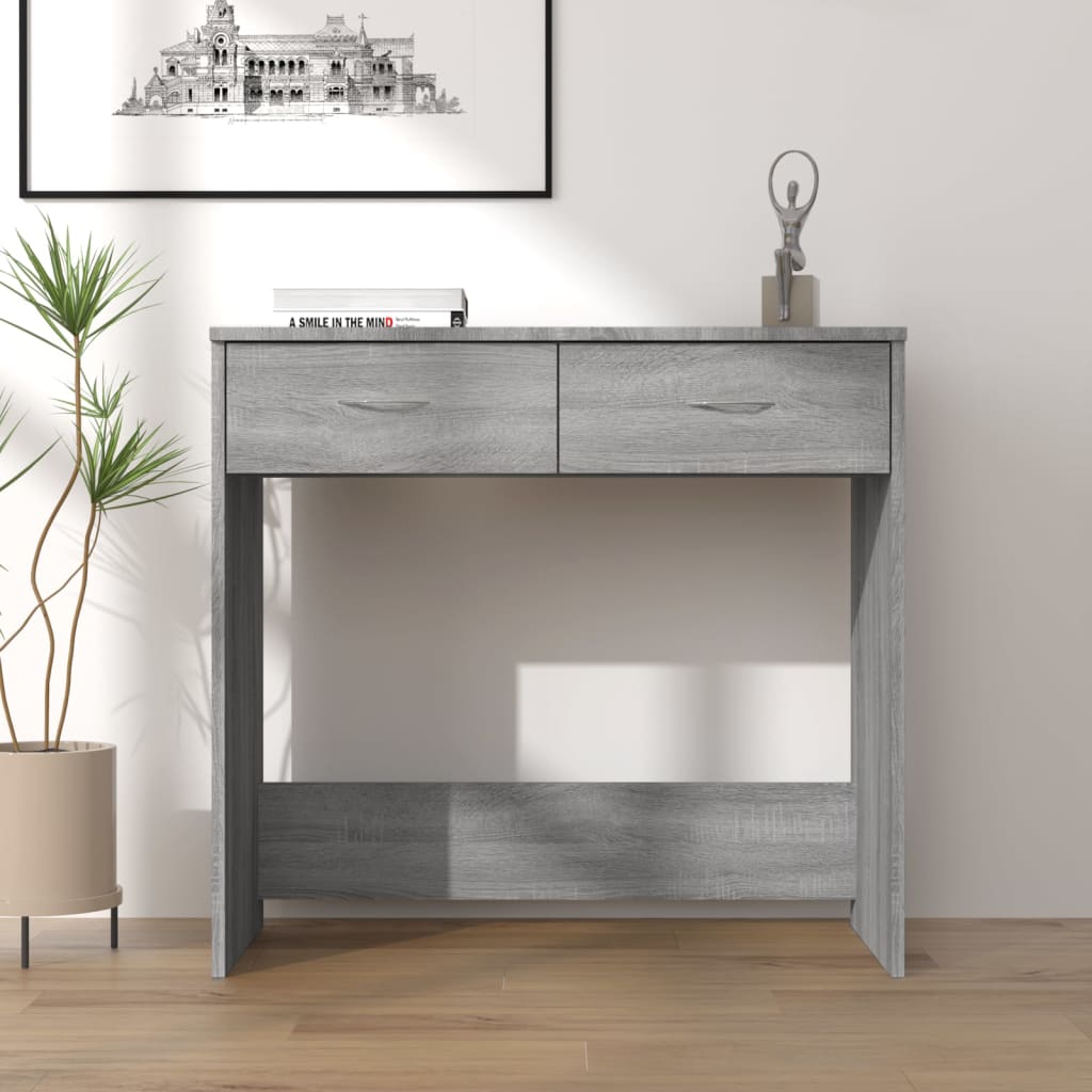 Grey Sonoma Compact Desk with Drawers 80cm - Bargainia.com - 