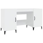 Desk High Gloss White 140x50x75 cm Engineered Wood - Bargainia.com - 