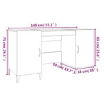 Desk High Gloss White 140x50x75 cm Engineered Wood - Bargainia.com - 