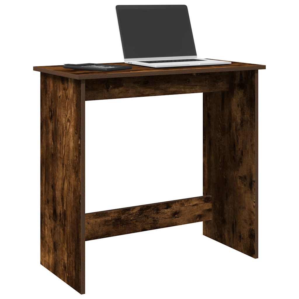Desk Smoked Oak 80x40x75 cm Engineered Wood - Bargainia.com - 