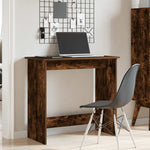 Desk Smoked Oak 80x40x75 cm Engineered Wood - Bargainia.com - 