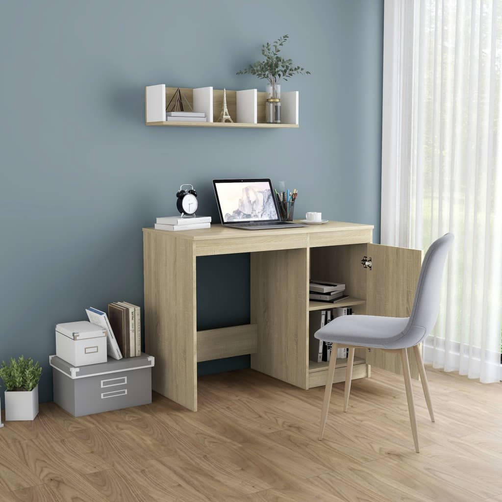 Desk Sonoma Oak 100x50x76 cm Engineered Wood - Bargainia.com - 8719883915012 - 801799