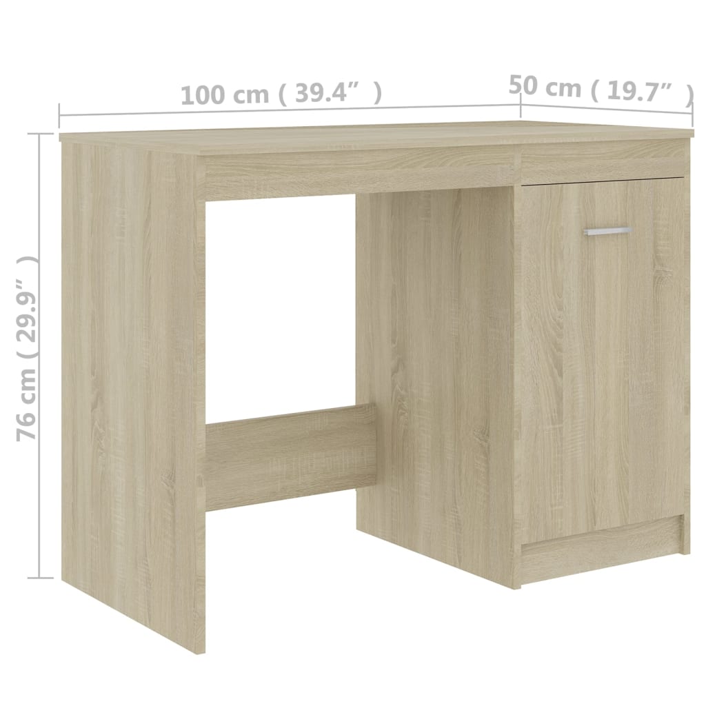 Desk Sonoma Oak 100x50x76 cm Engineered Wood - Bargainia.com - 8719883915012 - 801799