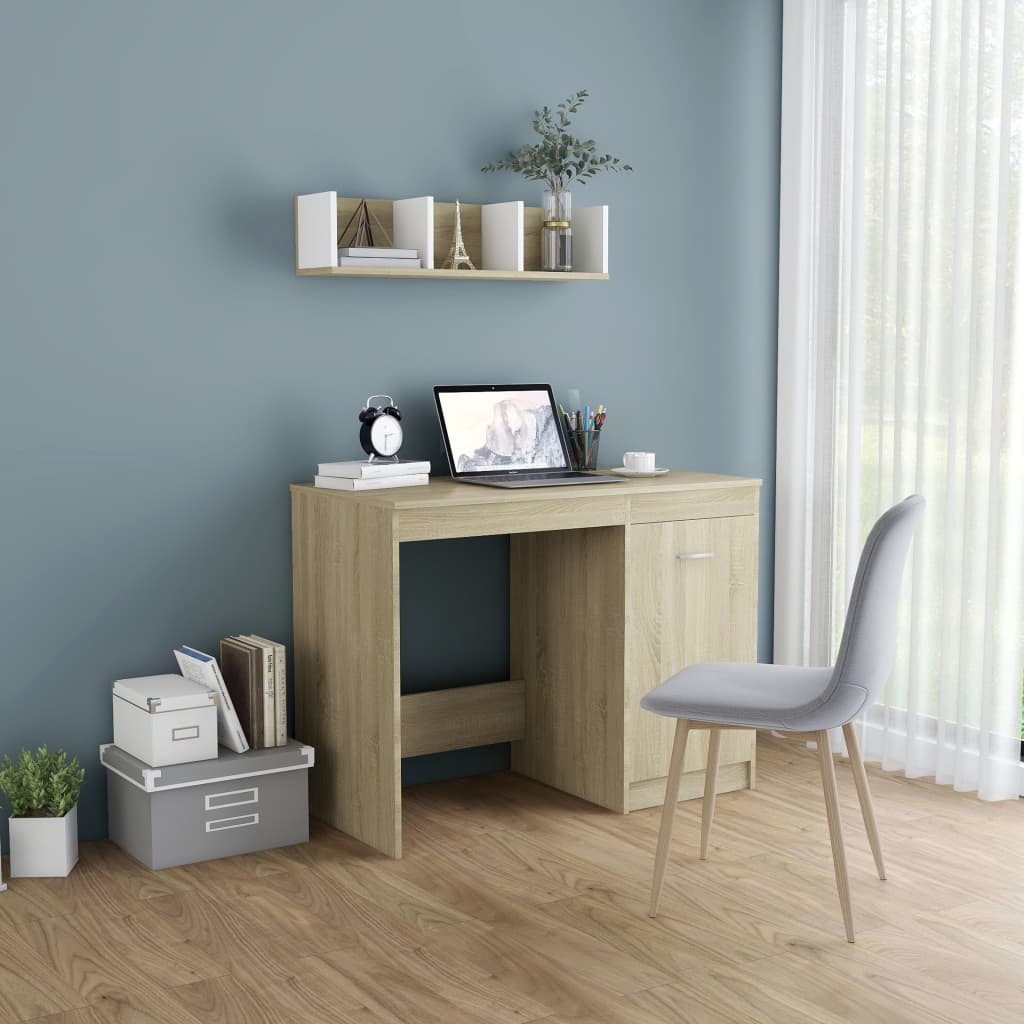 Desk Sonoma Oak 100x50x76 cm Engineered Wood - Bargainia.com - 8719883915012 - 801799