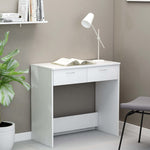 Desk White 80x40x75 cm Engineered Wood - Bargainia.com - 