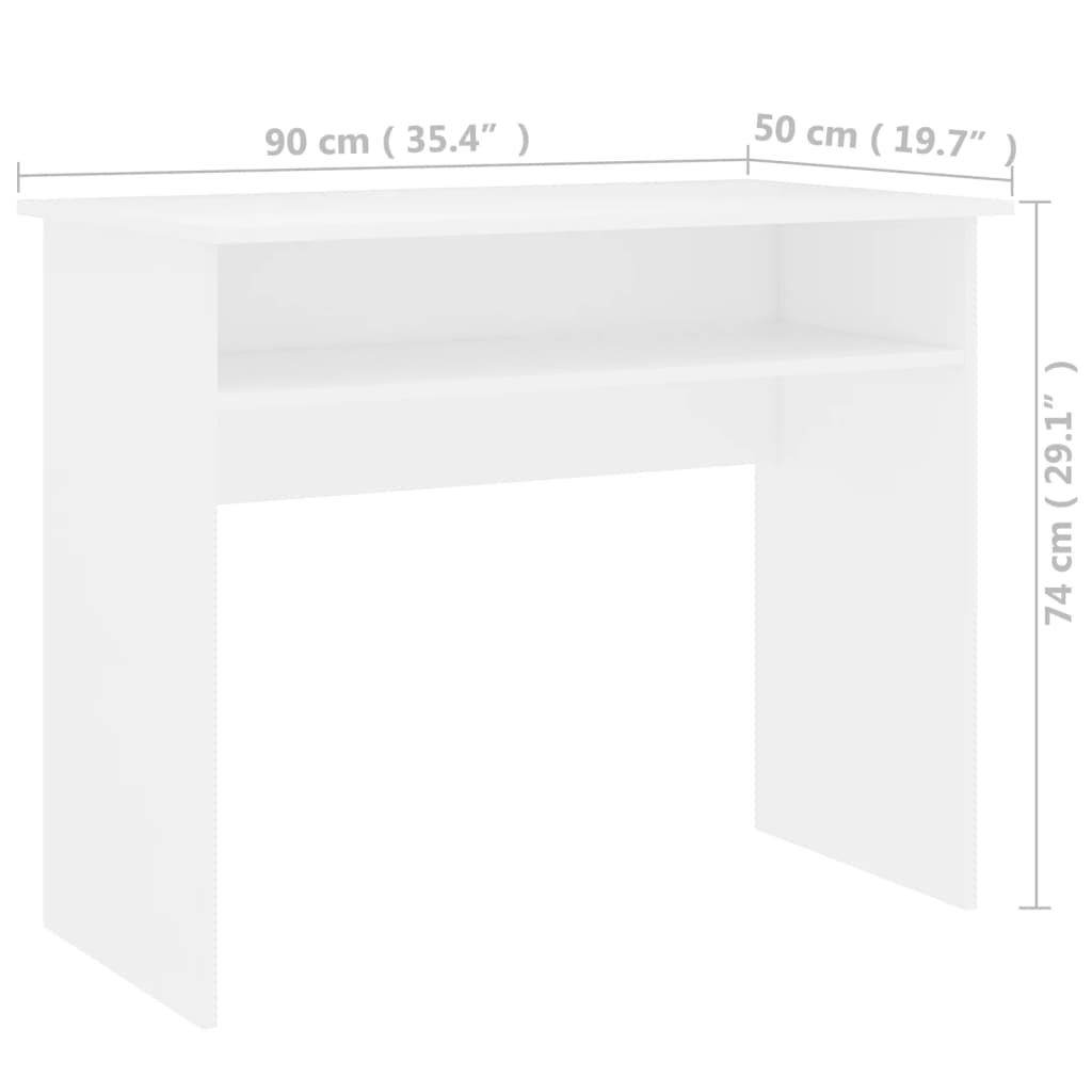Desk White 90x50x74 cm Engineered Wood - Bargainia.com - 8719883870199 - 801170