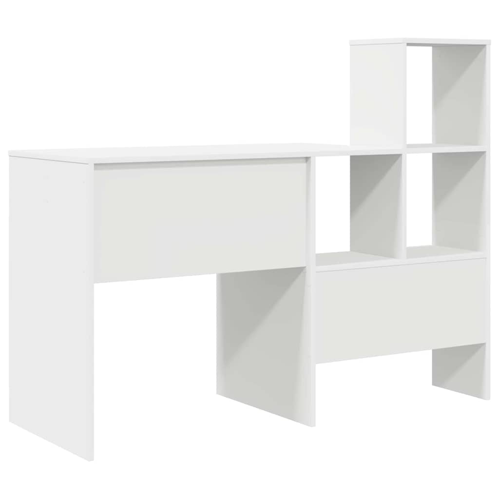 Desk with Shelf White 131.5 x 50 x 106.5 cm Engineered wood - Bargainia.com - 8721158250186 - 869298