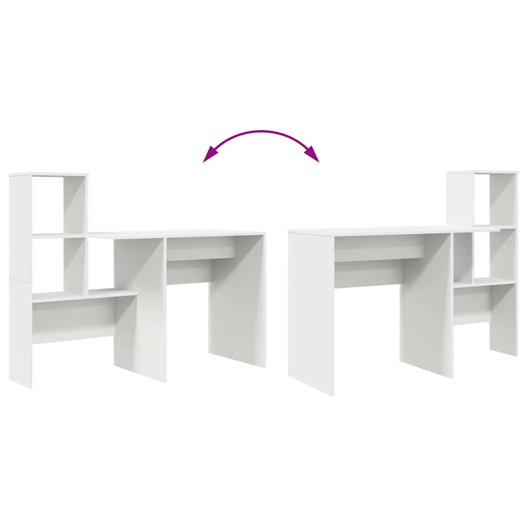 Desk with Shelf White 131.5 x 50 x 106.5 cm Engineered wood - Bargainia.com - 8721158250186 - 869298