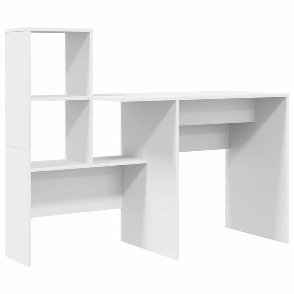 Desk with Shelf White 131.5 x 50 x 106.5 cm Engineered wood - Bargainia.com - 8721158250186 - 869298