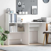 Desk with Shelf White 131.5 x 50 x 106.5 cm Engineered wood - Bargainia.com - 8721158250186 - 869298