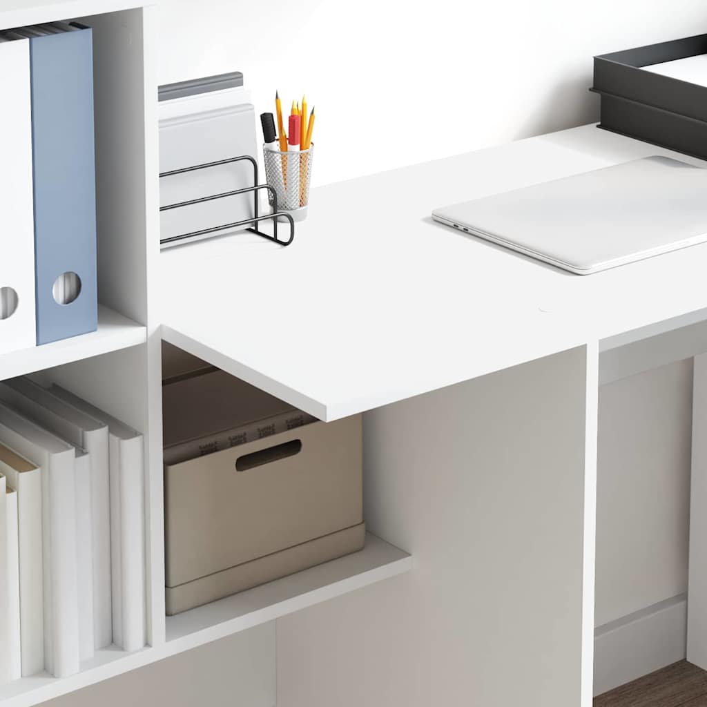 Desk with Shelf White 131.5 x 50 x 106.5 cm Engineered wood - Bargainia.com - 8721158250186 - 869298