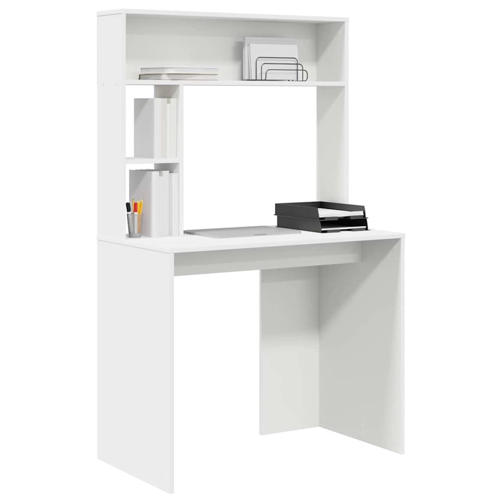 Desk with Shelf White 91 x 50 x 149 cm Engineered wood - Bargainia.com - 8721158249784 - 869258