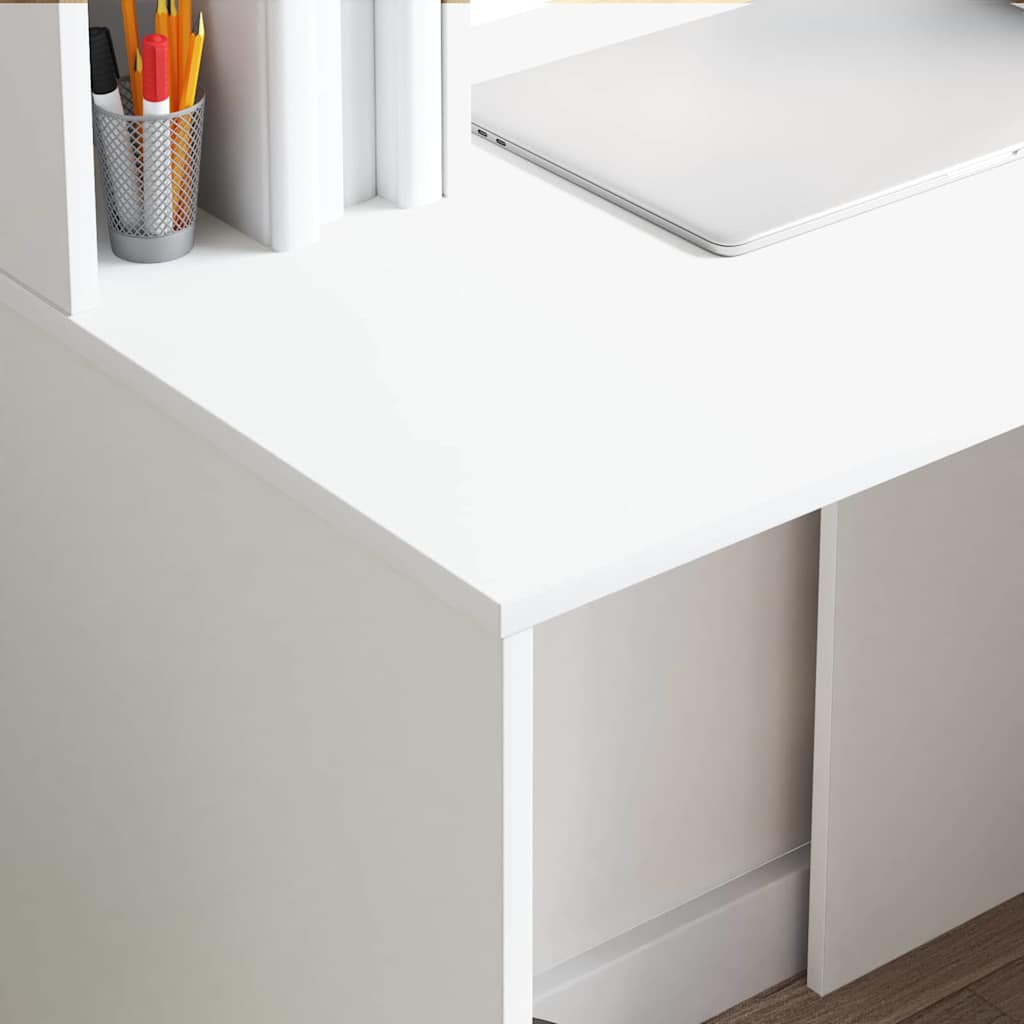 Desk with Shelf White 91 x 50 x 149 cm Engineered wood - Bargainia.com - 8721158249784 - 869258
