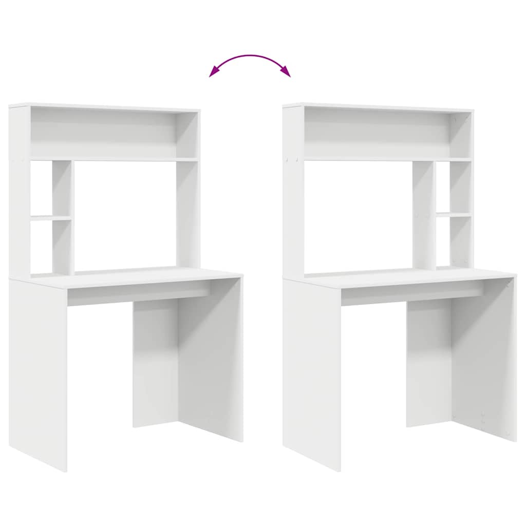 Desk with Shelf White 91 x 50 x 149 cm Engineered wood - Bargainia.com - 8721158249784 - 869258