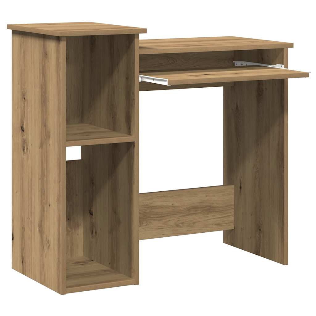 Desk with Shelves Artisan Oak 84x40x78 cm Engineered Wood - Bargainia.com - 