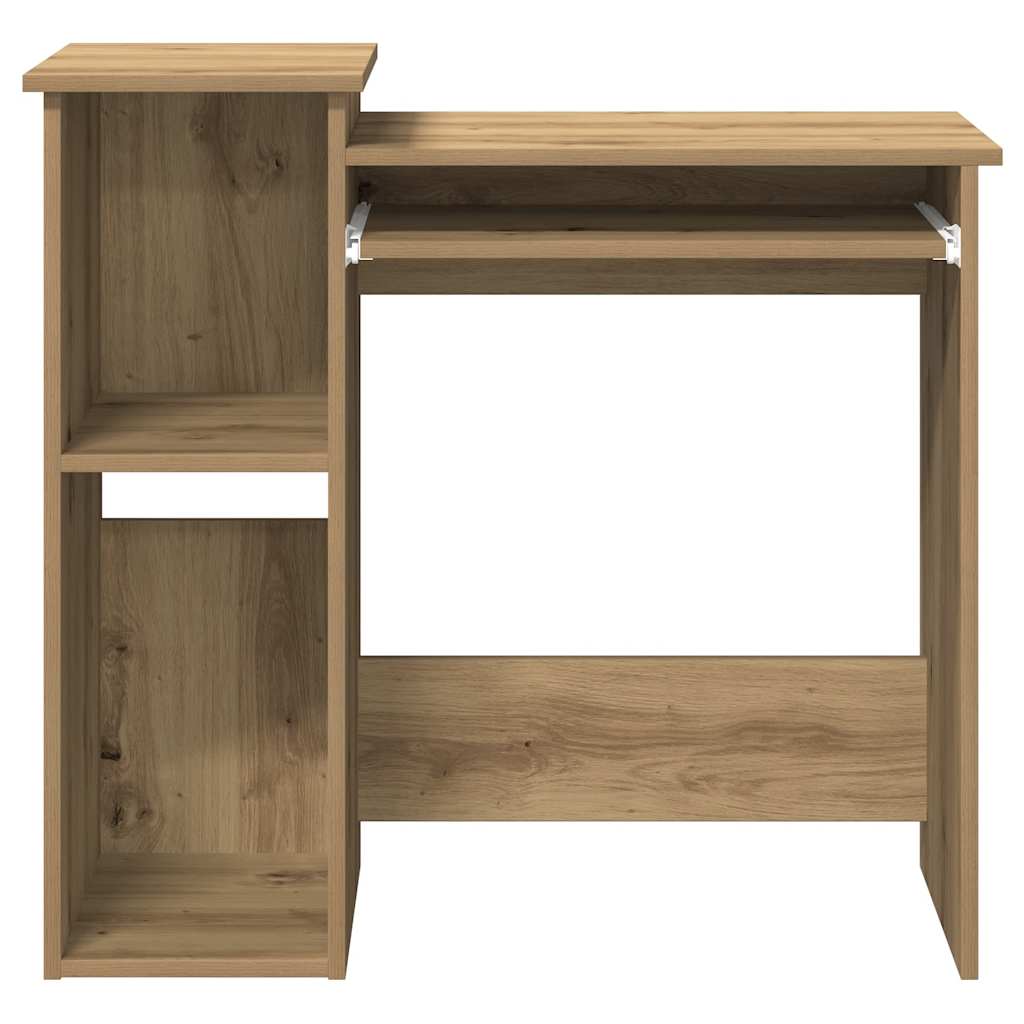 Desk with Shelves Artisan Oak 84x40x78 cm Engineered Wood - Bargainia.com - 