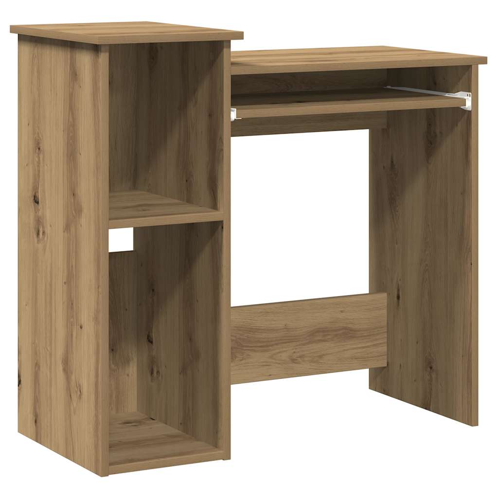Desk with Shelves Artisan Oak 84x40x78 cm Engineered Wood - Bargainia.com - 