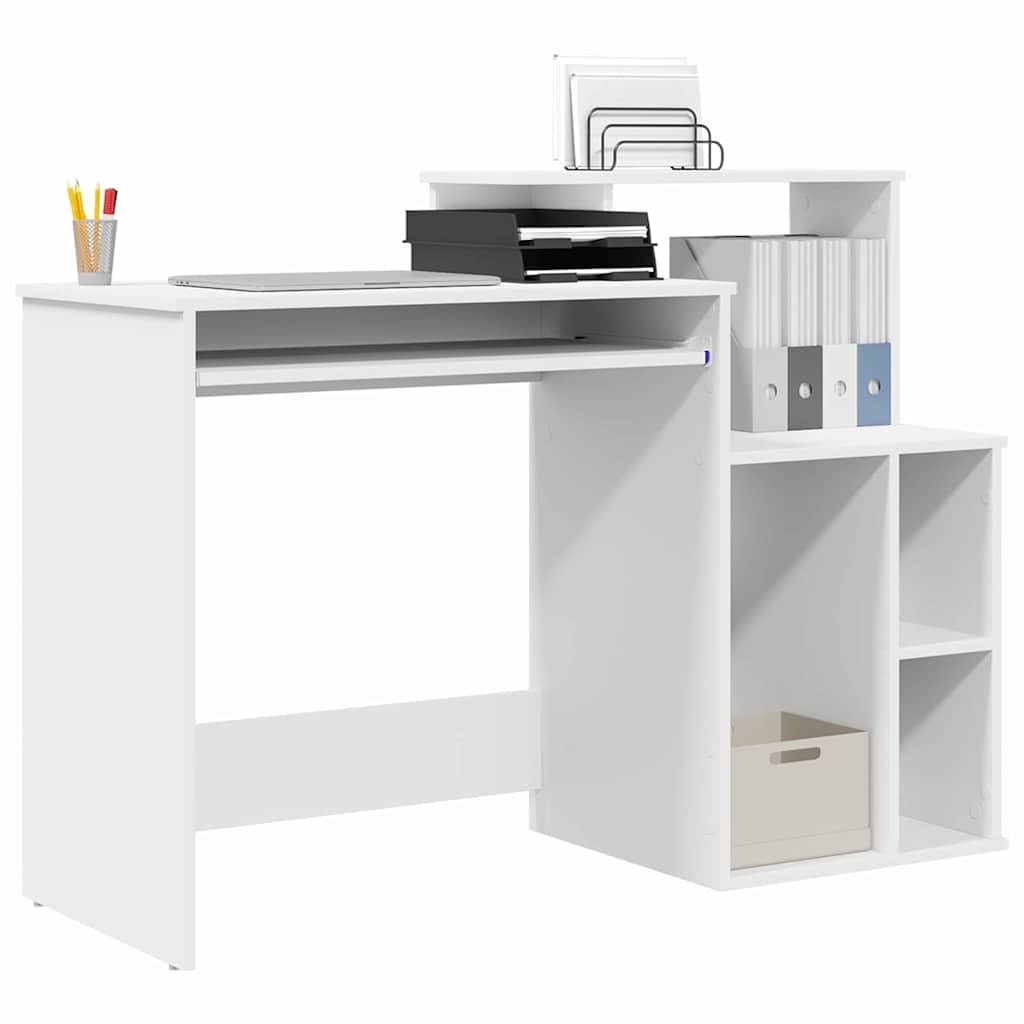 Desk with Storage White 120.5 x 44 x 88.5 cm Engineered Wood - Bargainia.com - 8721158251947 - 869474
