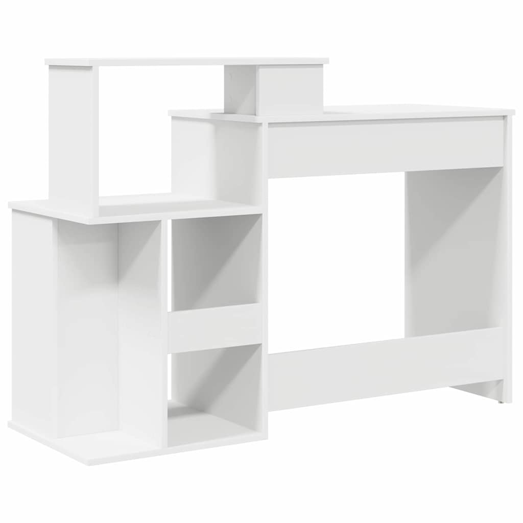 Desk with Storage White 120.5 x 44 x 88.5 cm Engineered Wood - Bargainia.com - 8721158251947 - 869474