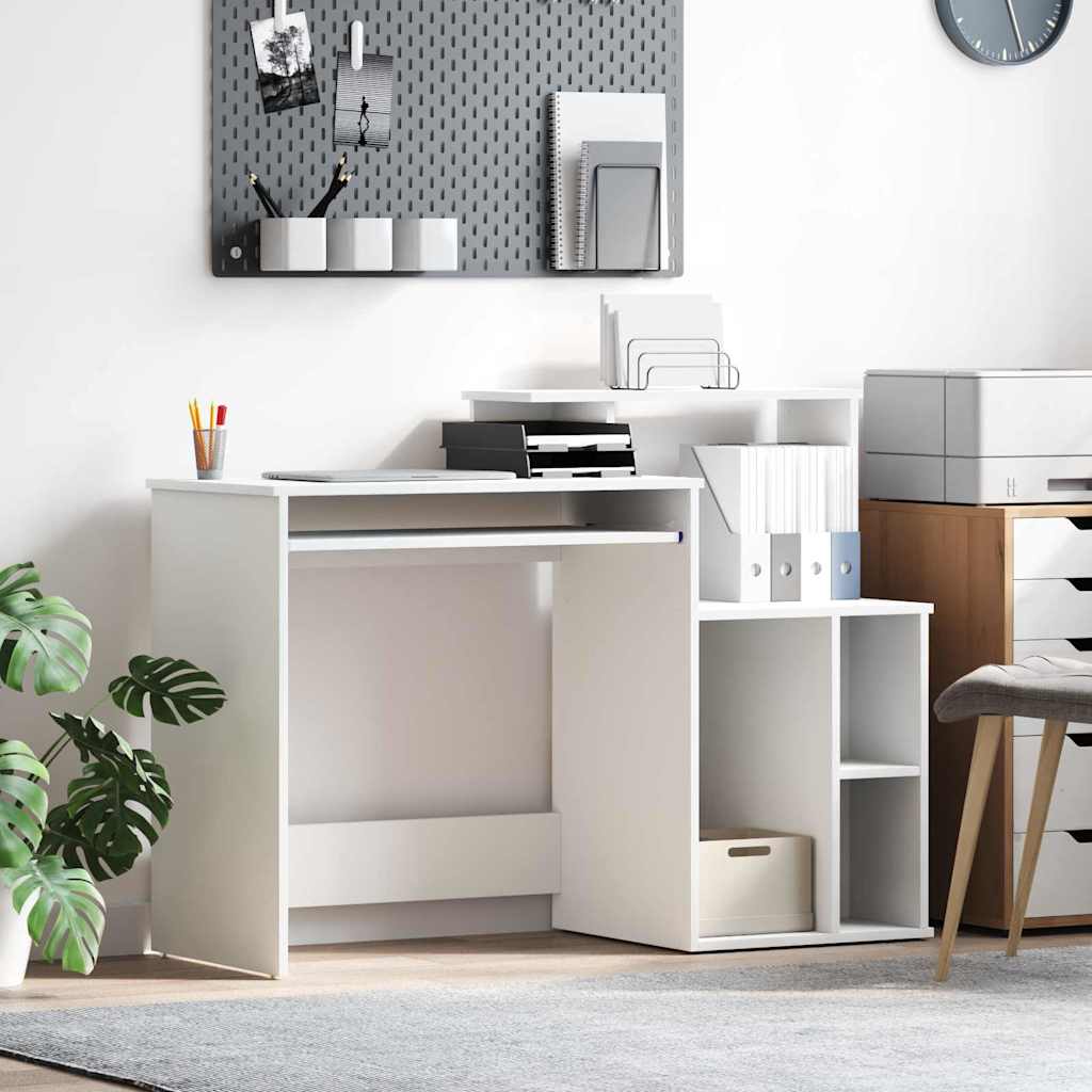Desk with Storage White 120.5 x 44 x 88.5 cm Engineered Wood - Bargainia.com - 8721158251947 - 869474