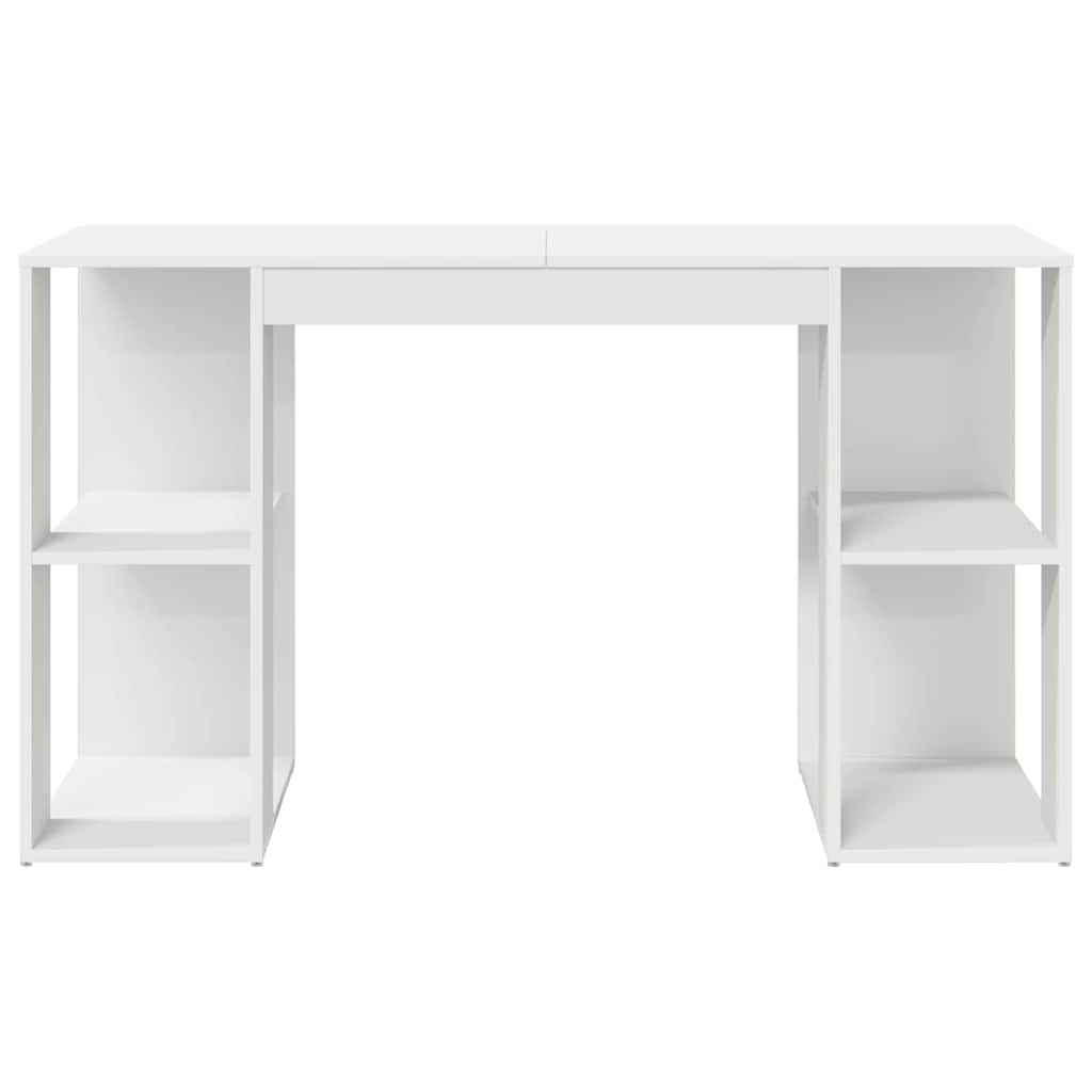 Desk with Storage White 130 x 50.5 x 75 cm Engineered Wood - Bargainia.com - 8721158252180 - 869498