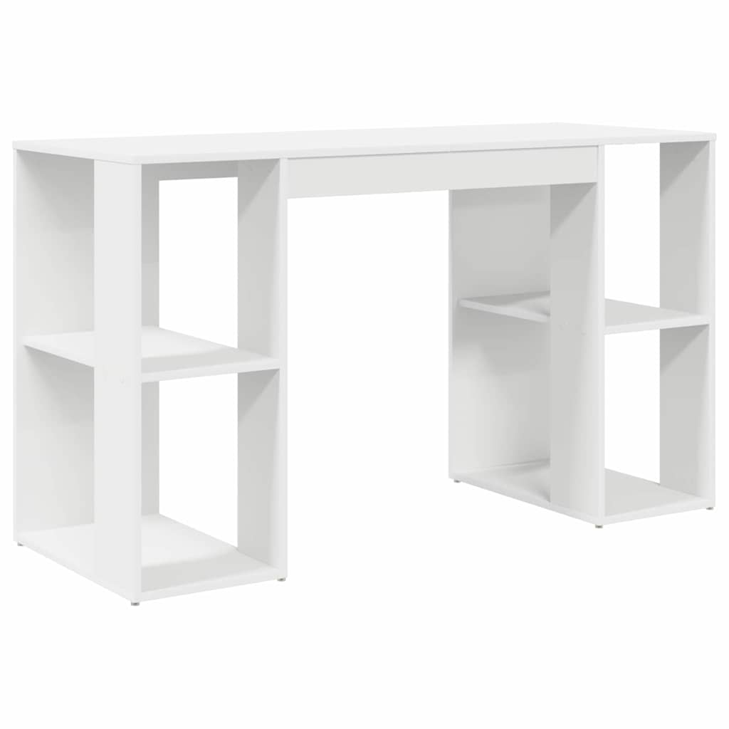 Desk with Storage White 130 x 50.5 x 75 cm Engineered Wood - Bargainia.com - 8721158252180 - 869498