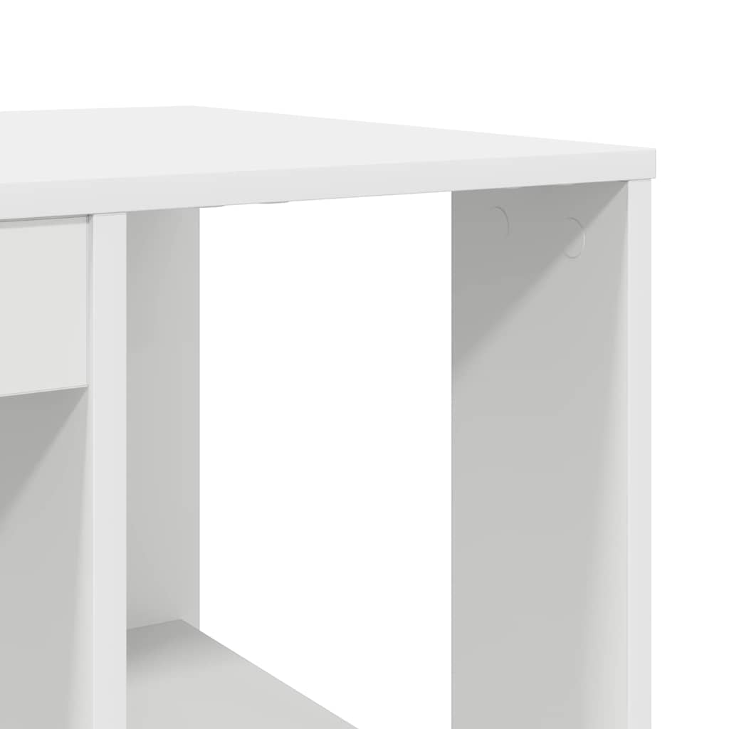 Desk with Storage White 130 x 50.5 x 75 cm Engineered Wood - Bargainia.com - 8721158252180 - 869498