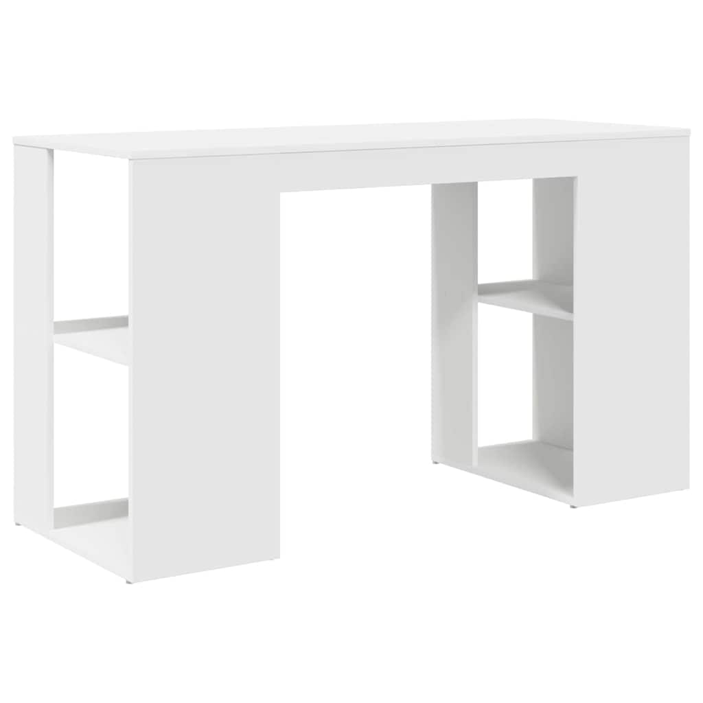 Desk with Storage White 130 x 50.5 x 75 cm Engineered Wood - Bargainia.com - 8721158252180 - 869498