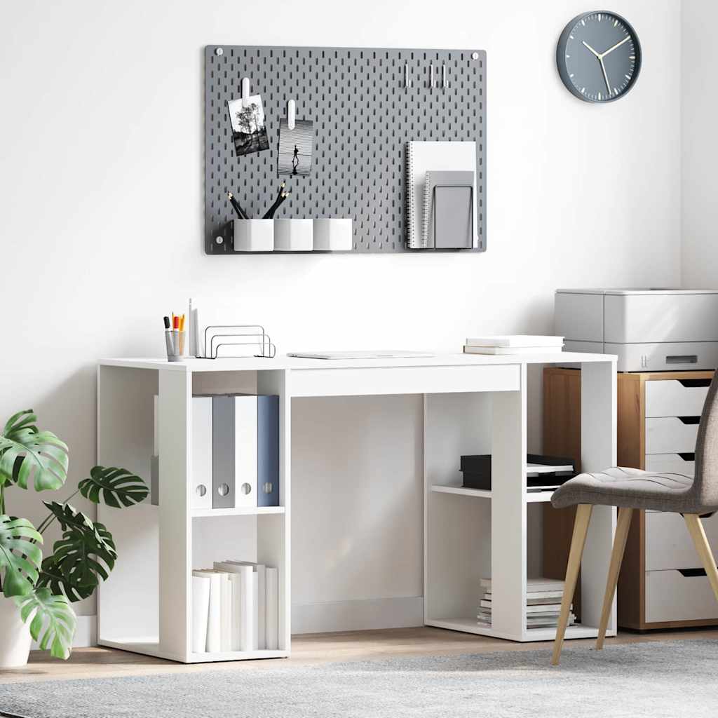 Desk with Storage White 130 x 50.5 x 75 cm Engineered Wood - Bargainia.com - 8721158252180 - 869498