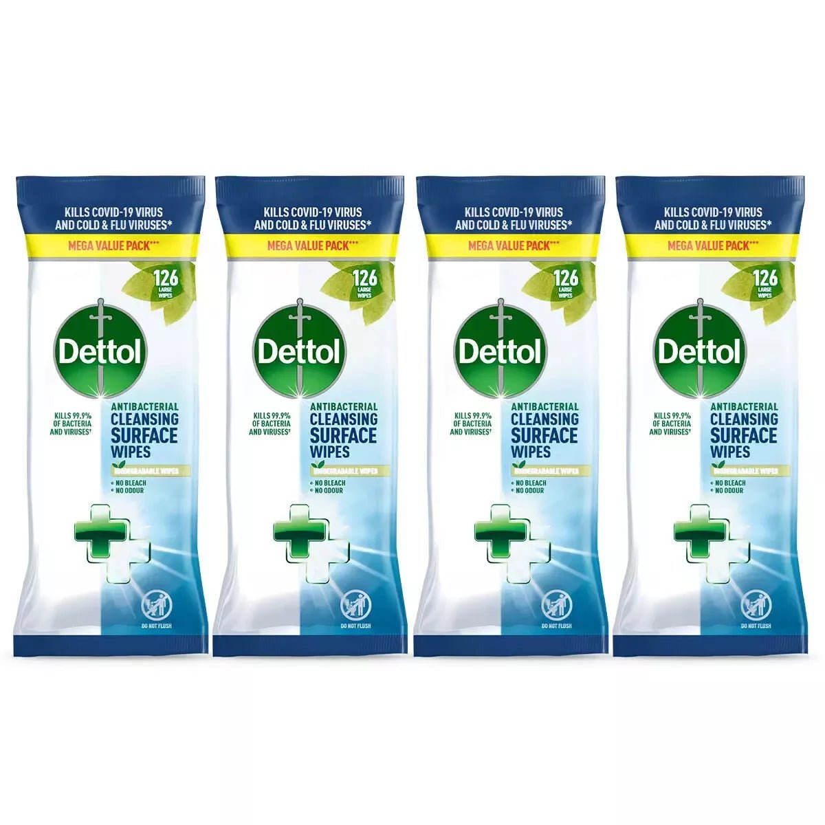 Dettol Antibacterial Wipes 126 Wipes x 4 (506 wipes) - Bargainia.com - 