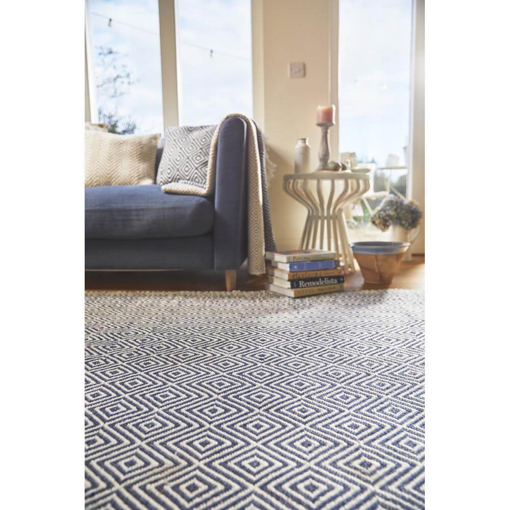 Diamond Navy Hand - woven Rug - Bargainia.com - 5026134541078 - HWDIAR_NAVYXX_080X150