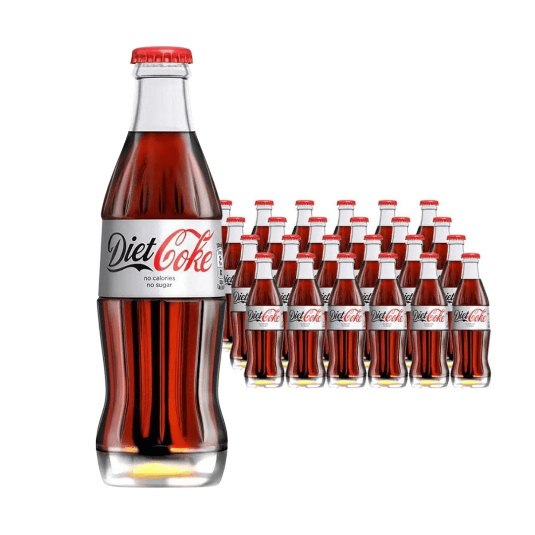 Diet Coke Glass Bottles 24 x 200ml Drinks Partner