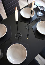 Dining Table and Black Faux Leather Chairs Set of 4 - Moderno - Bargainia.com - 