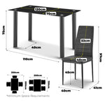 Dining Table and Black Faux Leather Chairs Set of 4 - Moderno - Bargainia.com - 