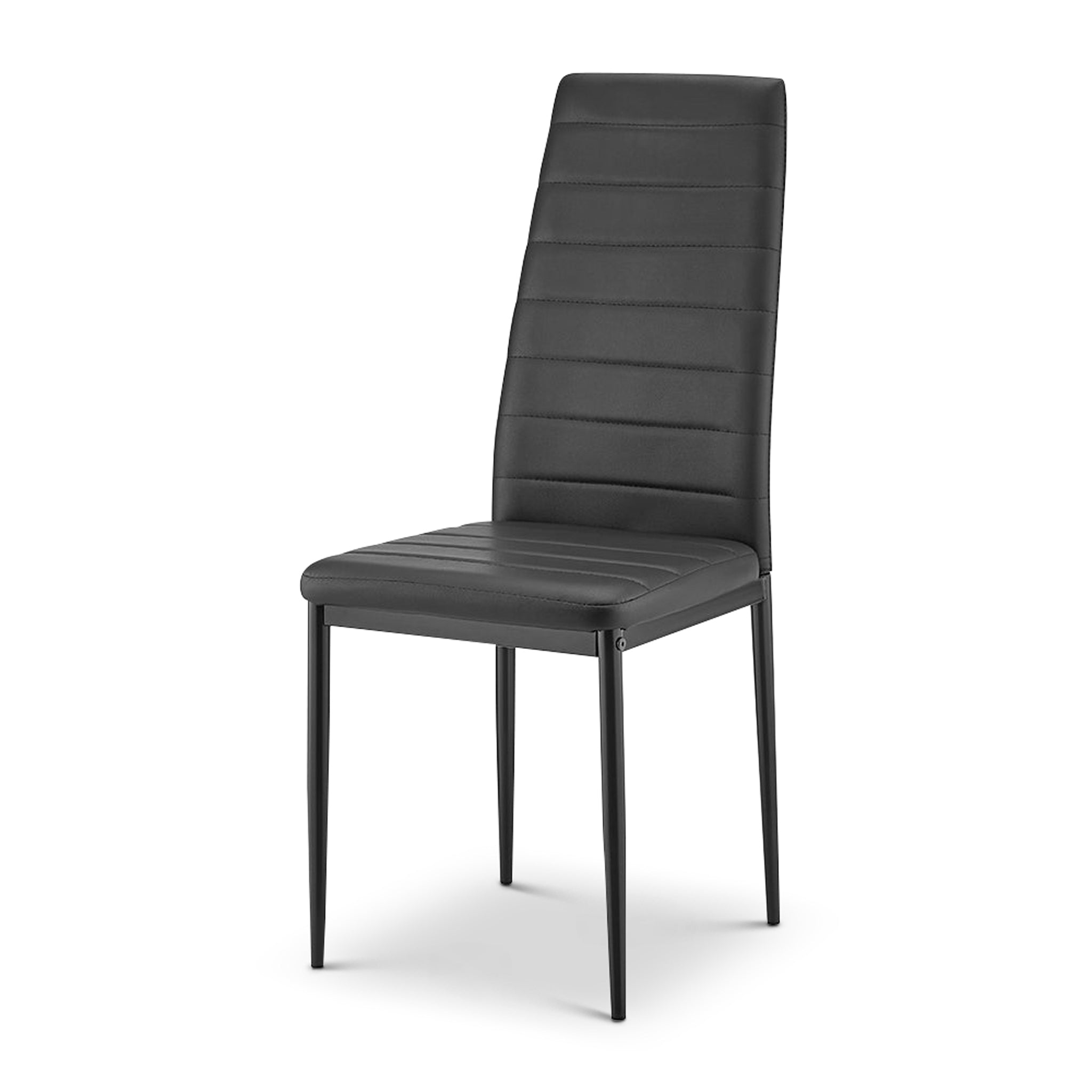 Dining Table and Black Faux Leather Chairs Set of 4 - Moderno - Bargainia.com - 5056536130136 - MLM-181424