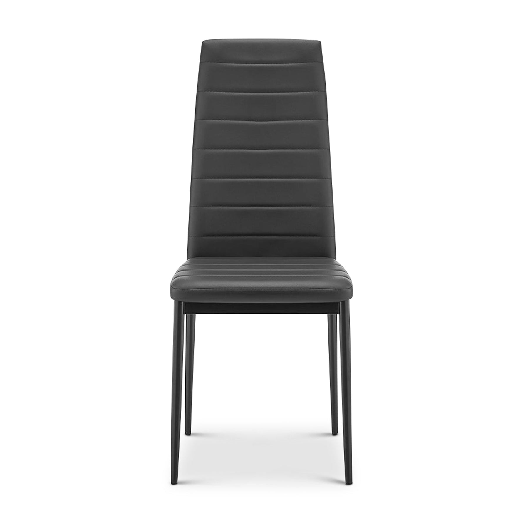 Dining Table and Black Faux Leather Chairs Set of 4 - Moderno - Bargainia.com - 