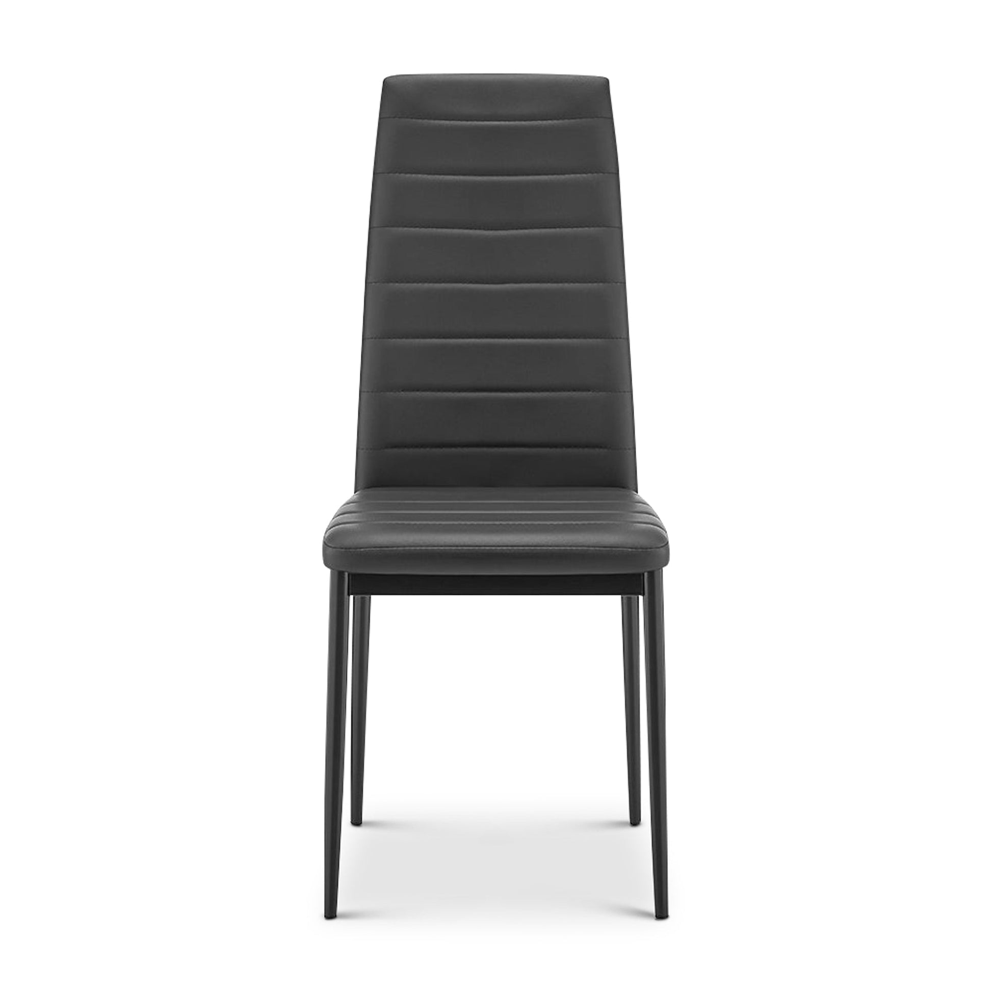 Dining Table and Black Faux Leather Chairs Set of 4 - Moderno - Bargainia.com - 5056536130136 - MLM-181424