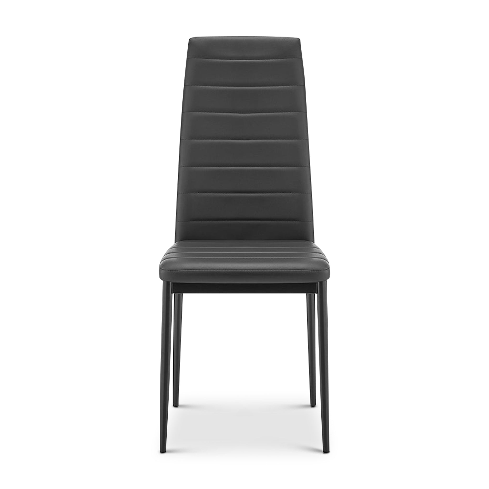 Dining Table and Black Faux Leather Chairs Set of 4 - Moderno - Bargainia.com - 5056536130136 - MLM-181424