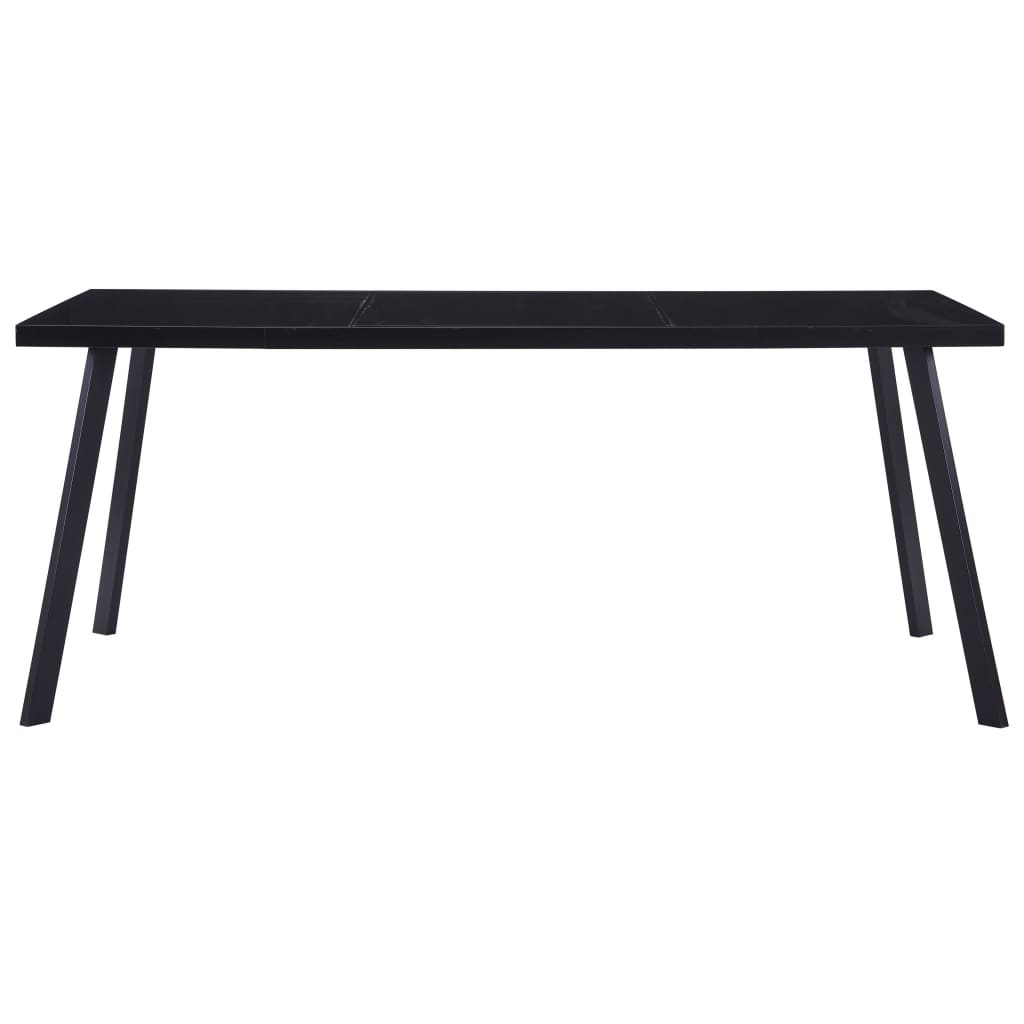 Dining Table Black 160x80x75 cm Tempered Glass - Bargainia.com - 