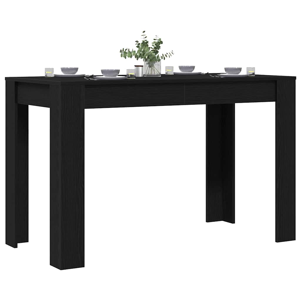 Dining Table Black Oak 120x60x76 cm Engineered Wood - Bargainia.com - 