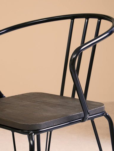District Black Metal And Elm Wood Armchair - Bargainia.com - 5018705385488