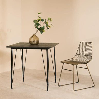 District Black Metal And Elm Wood Dining Table - Bargainia.com - 5018705385563